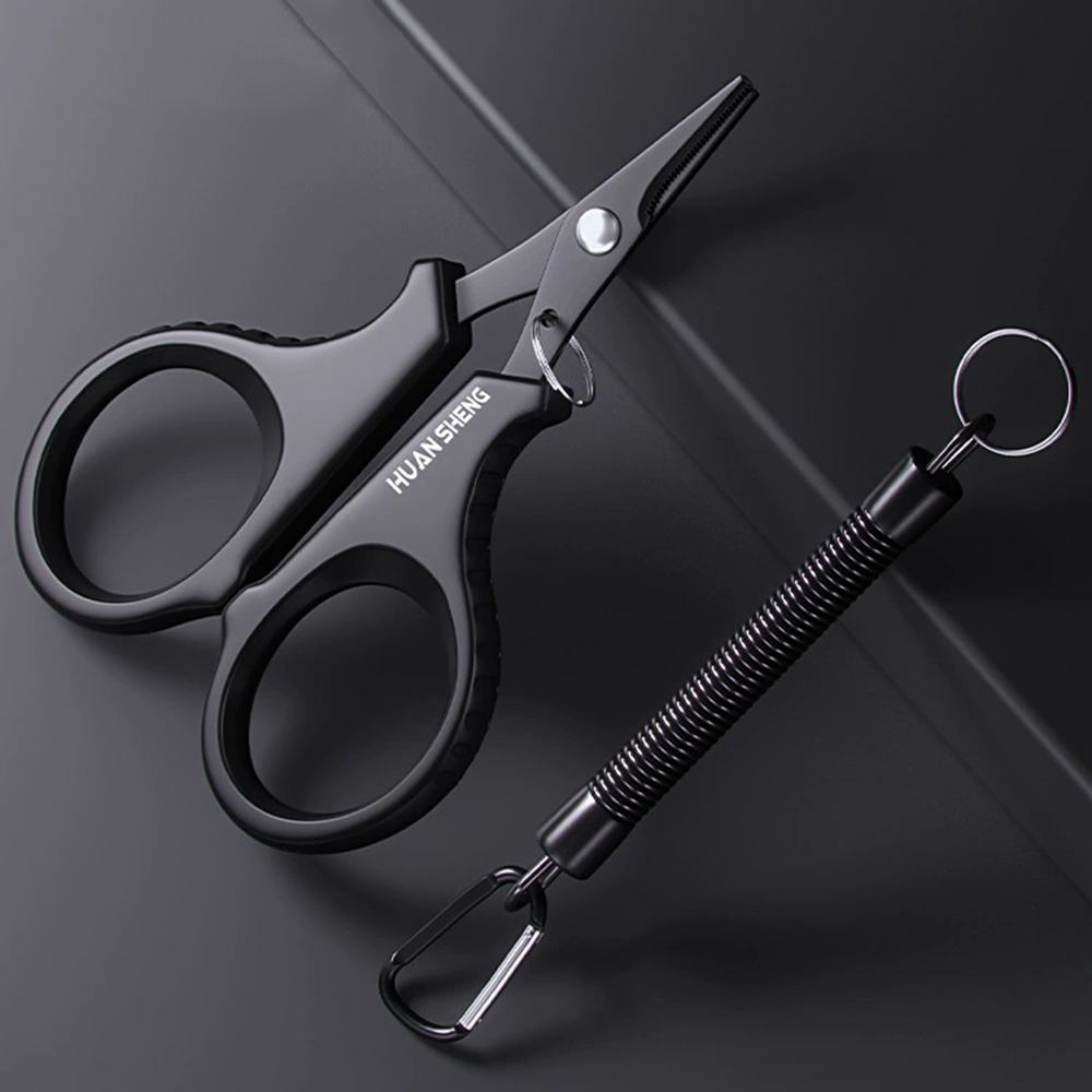 Fishing Hook Remover - กรรไกรตัดสายเอ็นตกปลา สแตนเลสเคลือบไทเทเนียม 1 ชุด ตัดสาย PE